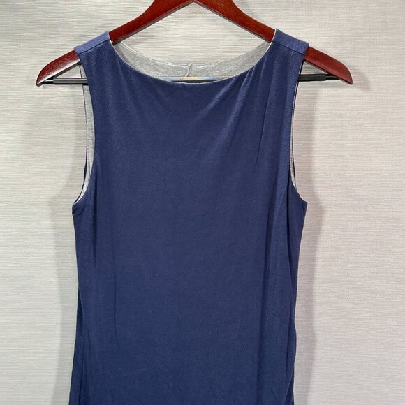 Athleta Reversible Inverse Dress Womens XXS Navy Blue Gray Tank Modal Stretch - Picture 2 of 8